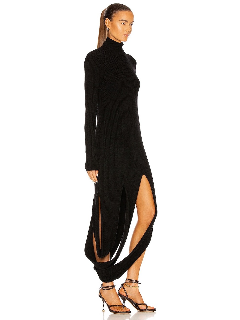 LIKE NEW Bottega Veneta Slash Rib Dress, Size L - Picture 2 of 8